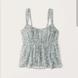 Abercrombie babydoll chiffon sage floral cami